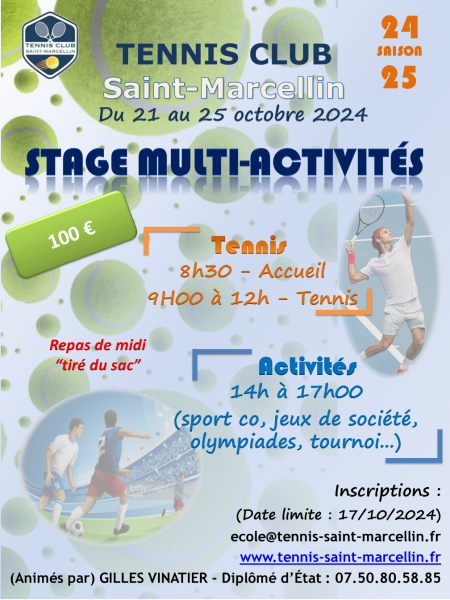 Stage jeunes multi-activités octobre