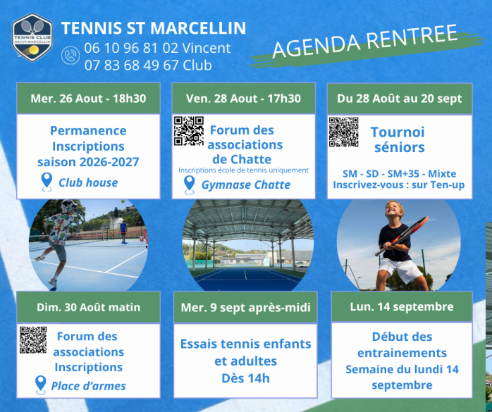 La rentrée approche au TC Saint-Marcellin !